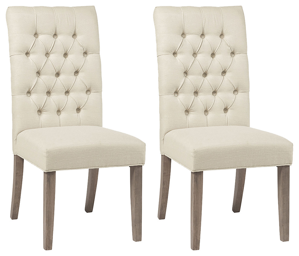 Douglas Tufted Back Dining Chairs Vineyard Oak  Set of 2   Modern   Dining Chairs   by Modon  Houzz