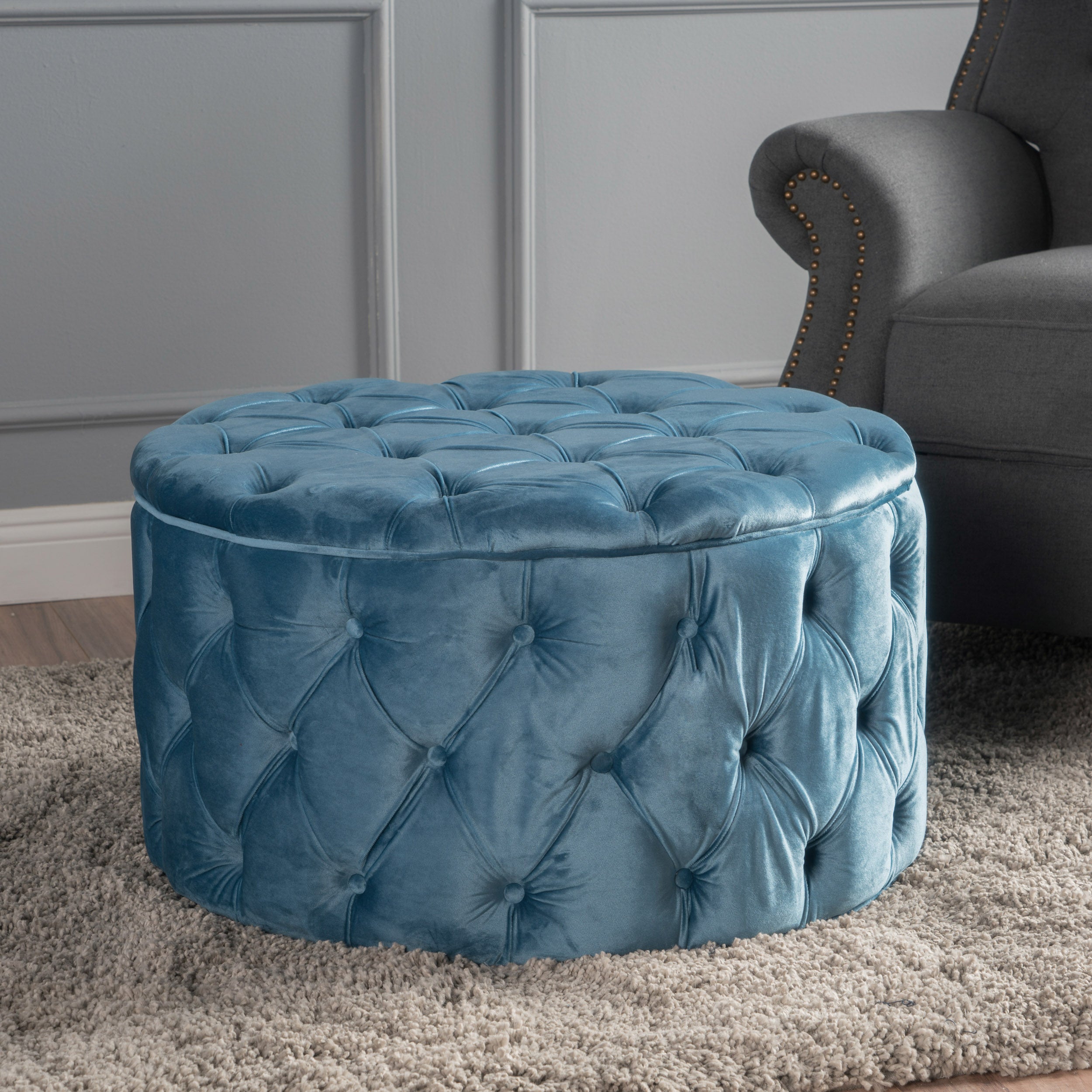 Zuma Aqua New Velvet Ottoman