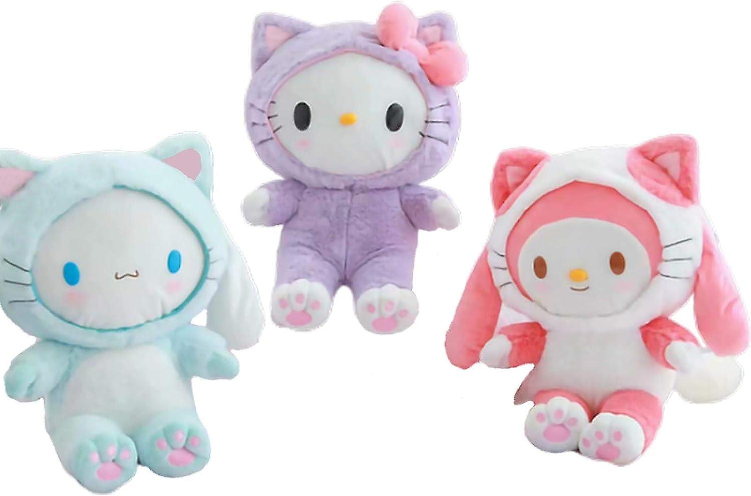 25 Cm My Melody Cinnamorol Kitty Soft Stuffed Plush Dolls Cute Anime Kawali Dogs Cats Decorate Bags Adult Kids Toys Girls Gift C C -