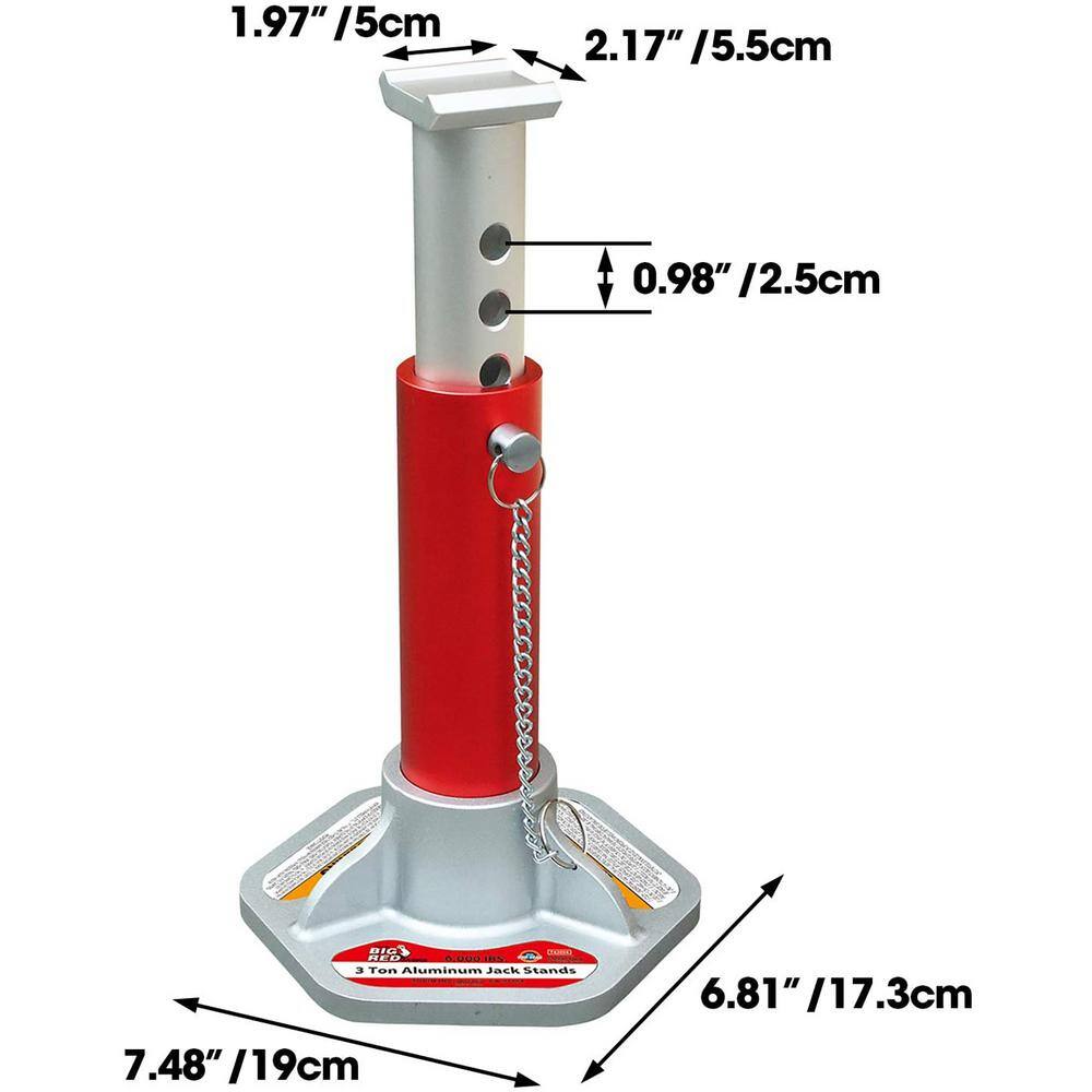 Big Red 3-Ton Aluminum Jack Stands (2-Pack) T43004L