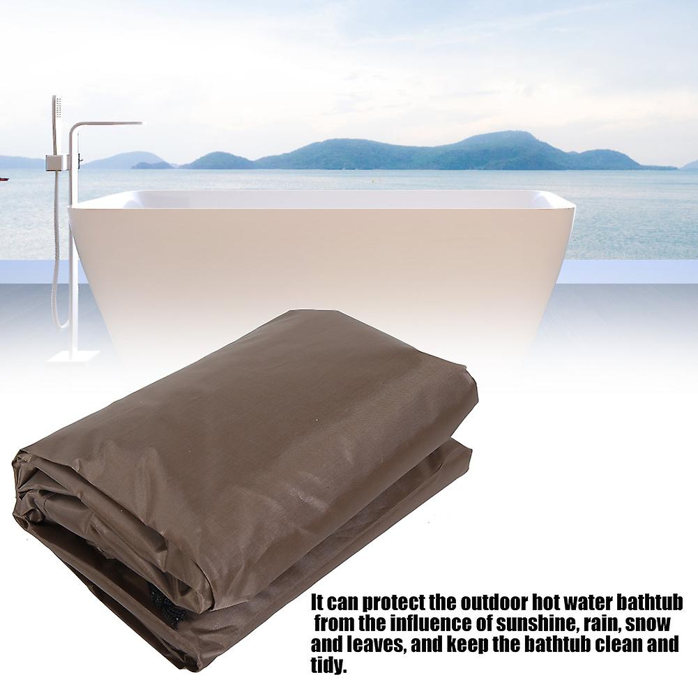 Outdoor Hot Tub Cover Waterproof Heavy Duty Square Hot Tub Spa Covers Replacement For Patio Hot Tub Protector 90.9 X 90.9 X 11.8 Inches_x000d_[brown]