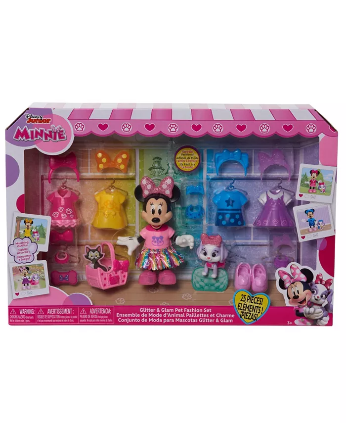 Minnie Mouse Disney Junior Glitter and Glam Pet Fashion Set   23 Piece Doll and Accessories Set