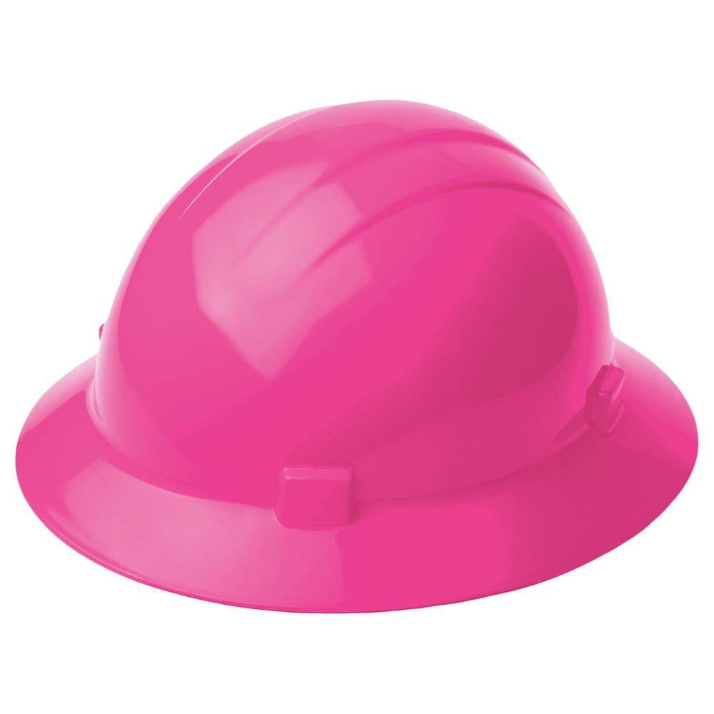 Americana 4 Point Nylon Suspension Slide-Lock Full Brim Hard Hat in Hi Viz Pink 19210