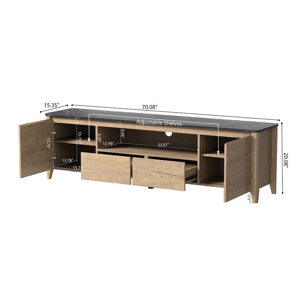 Storage TV stand for Up to 80 inch with LED Lights