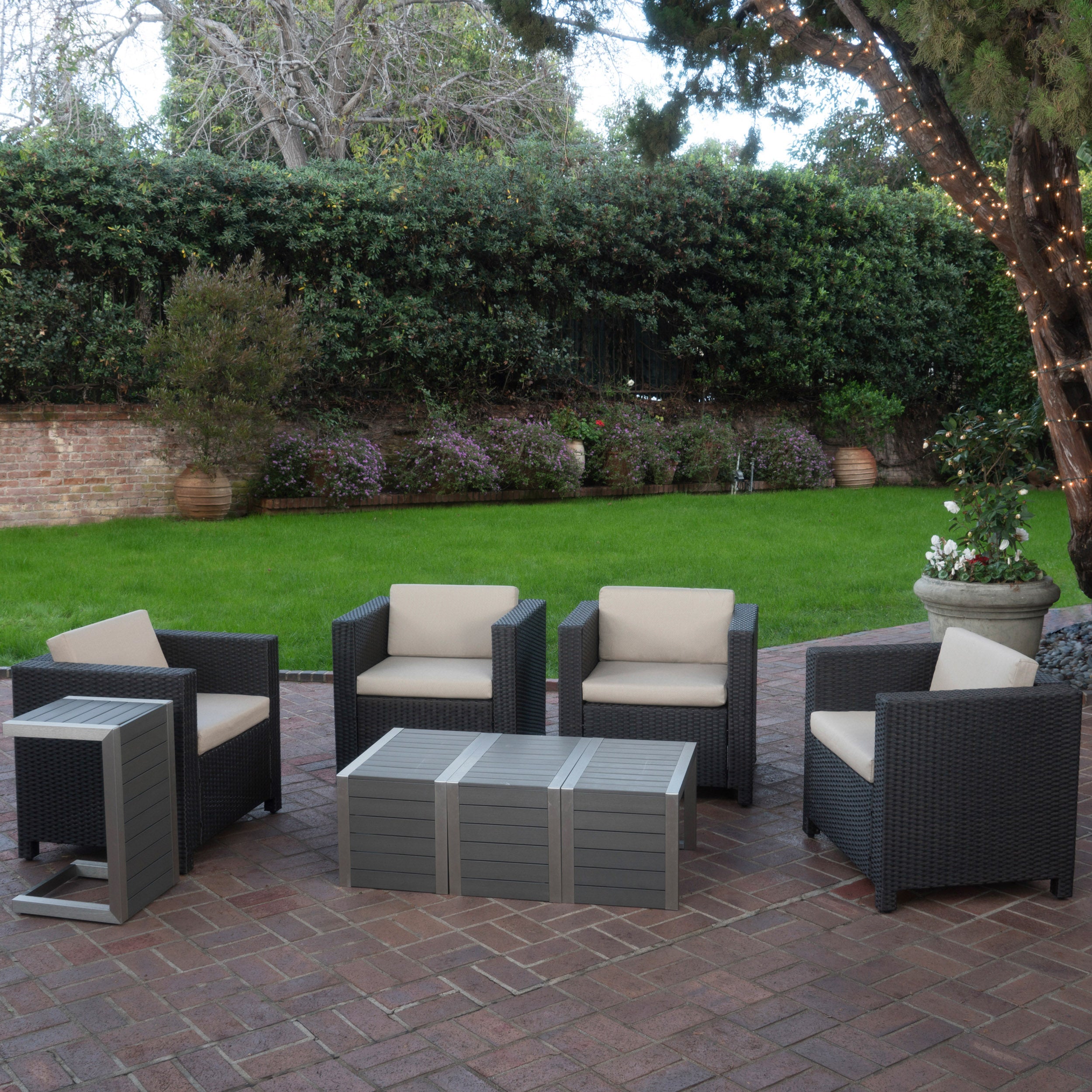 Venice 4-Seater Outdoor Chat Set with Side Tables