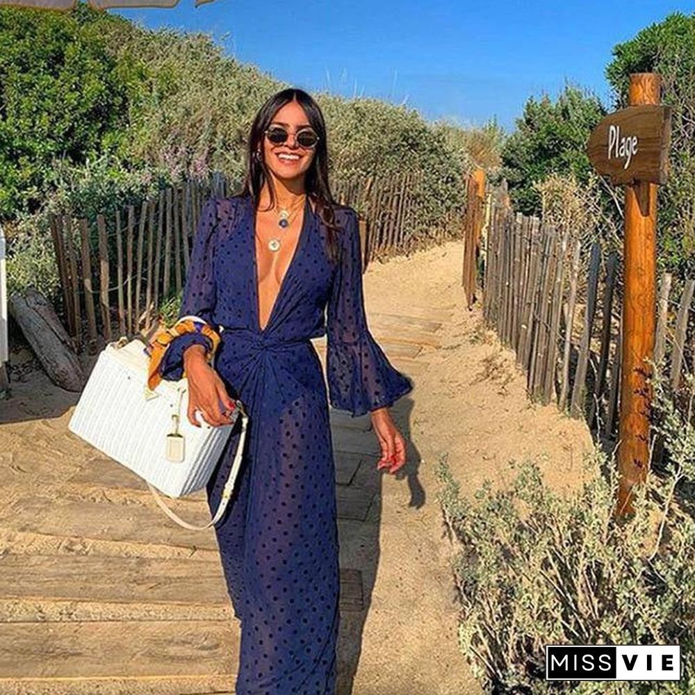 Beach Long Maxi Dress Women Beach Cover Up Tunic Pareo White V Neck Dress Robe Swimwear Beachwear Casual Dresses Vestidos