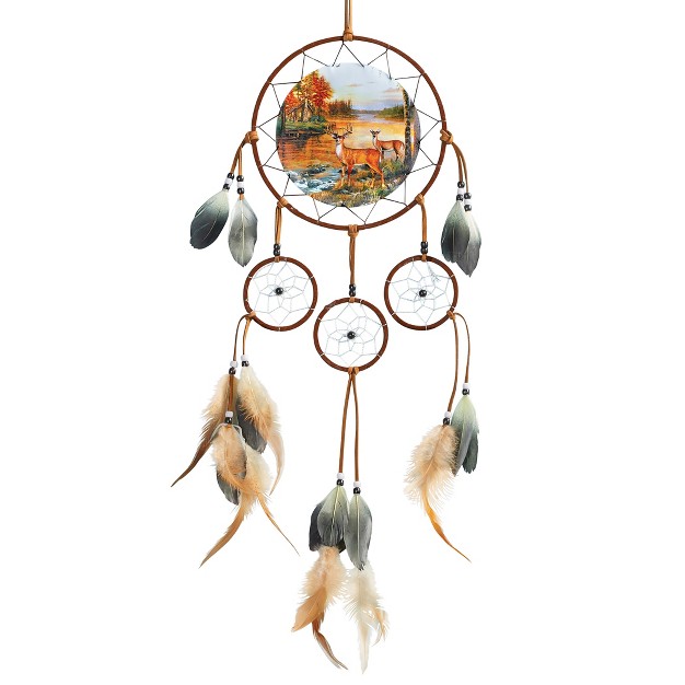 Collections Etc Autumn Woodland Deer Hanging Dreamcatcher 8 X 8 X 32