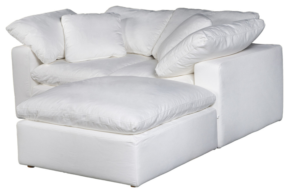 Terra Condo Nook Modular Sectional Livesmart Fabric Cream   Traditional   Sectional Sofas   by Kolibri Decor  Houzz