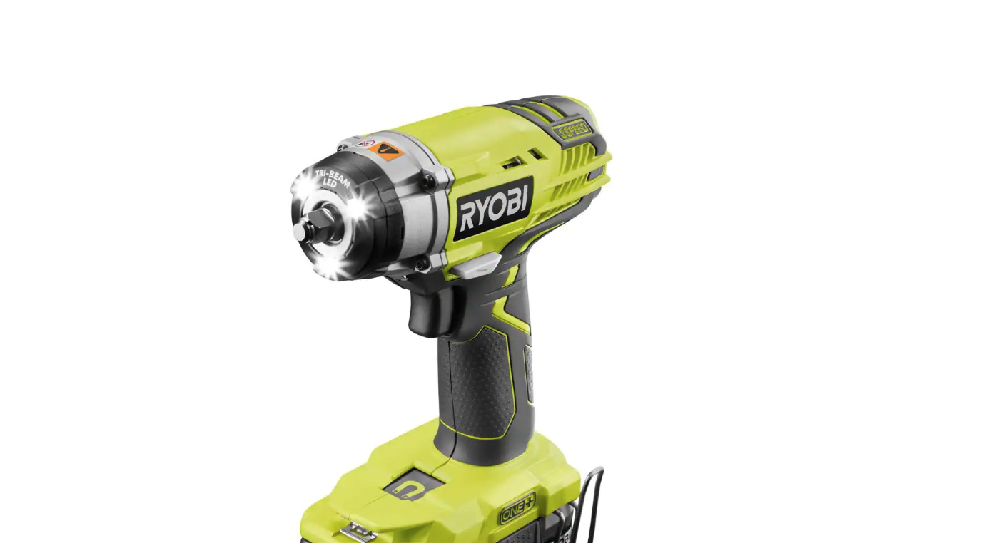 RYOBI P263K ONE+ 18V Cordless 3/8 in. Impact Wrench Kit with 1.5 Ah Battery and Charger