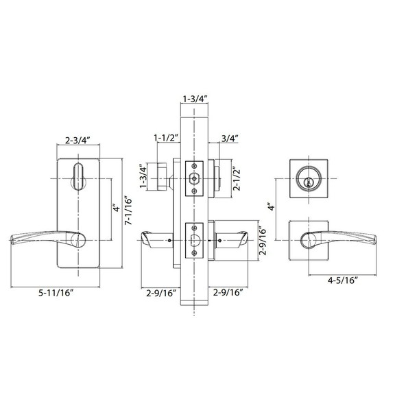 Pamex FIKP34 Kenton Interconnected Lock  Satin Nic...