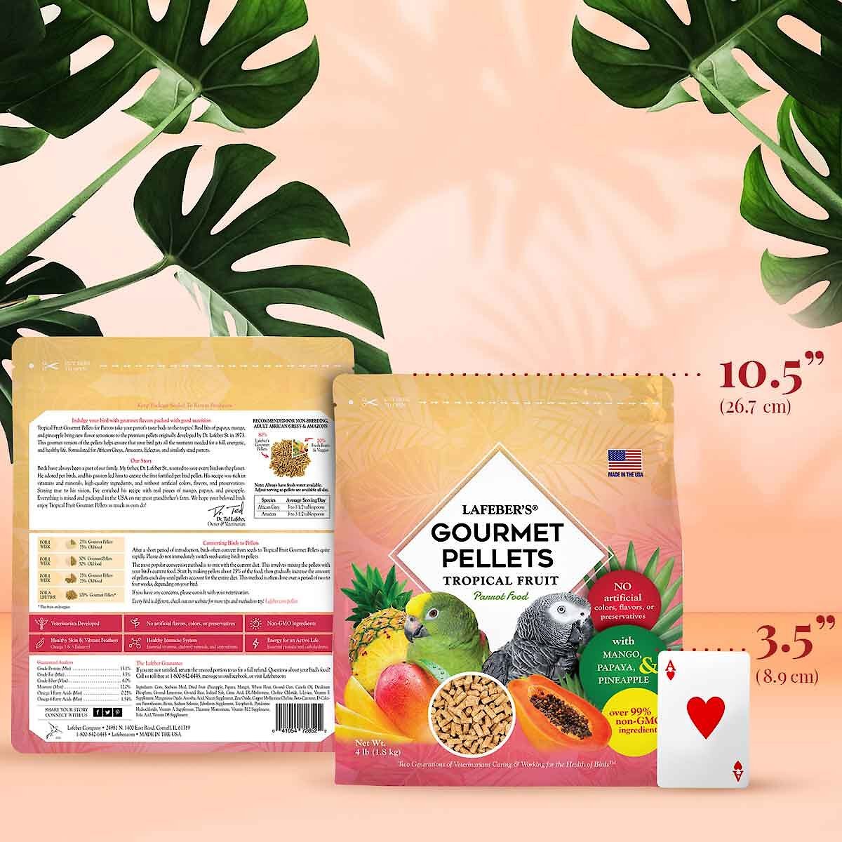 Lafeber Tropical Fruit Gourmet Pellets Parrot Bird Food