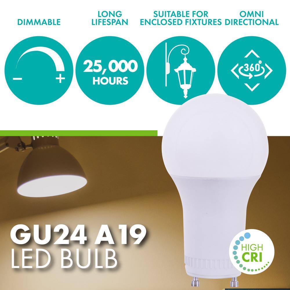 Simply Conserve 75-Watt Equivalent A19 Dimmable with GU24 Base LED Light Bulb 4000K Cool White 50-pack L12A19DGU2440K