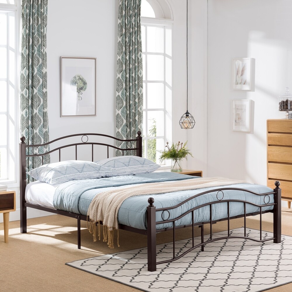 Bouvardia Contemporary Iron Bed Frame by Christopher Knight Home