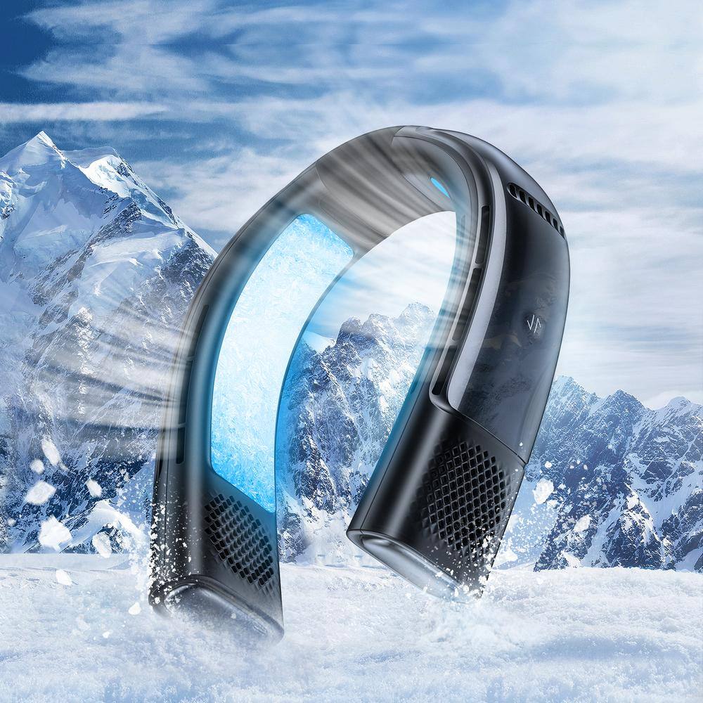 TORRAS Coolify 2S Bladeless 1.5 in. Wearable Neck Air Conditioner and Heater 3 Speeds Personal Fan in Black 5000 mAh X00FG1B001