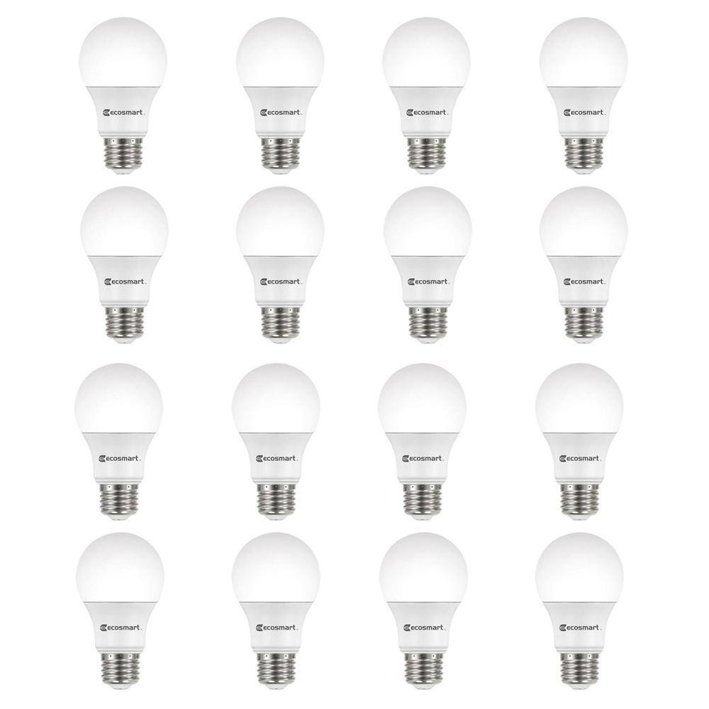 EcoSmart 40-Watt Equivalent A19 Dimmable LED Light Bulb Daylight (16-Pack) B7A19A40WESD34