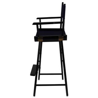 American Trails 30 in. Extra-Wide Black Wood FrameNavy Canvas Seat Folding Directors Chair 206-32032-10