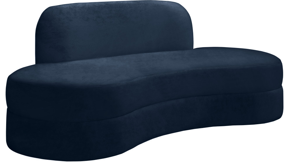 Mitzy Velvet Upholstered  Kidney Shaped Chair   Contemporary   Sofas   by Meridian Furniture  Houzz