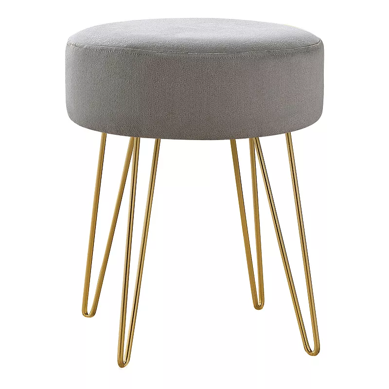 Monarch Ottoman Upholstered Foot Stool with Hairpin Legs