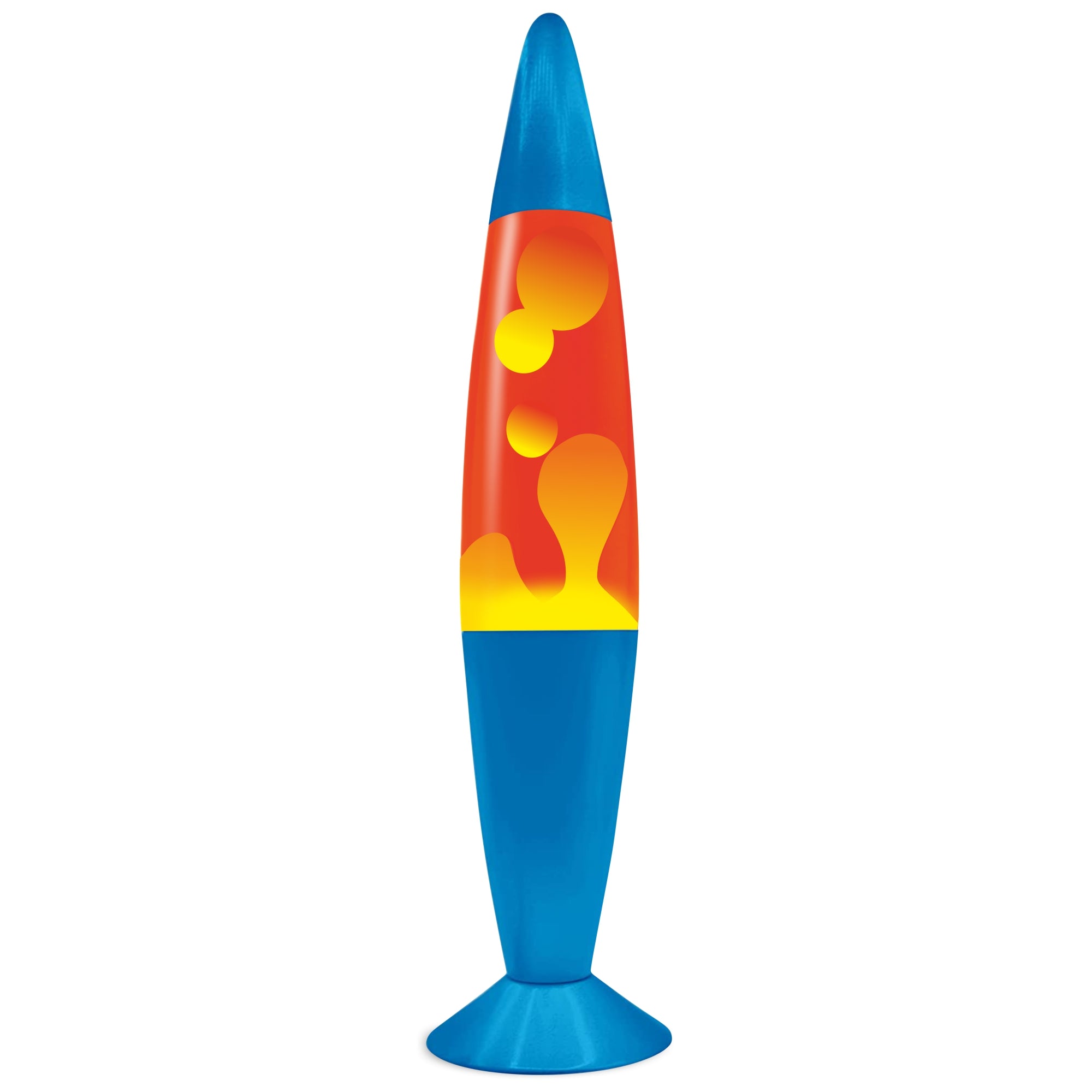 16 inch Motion Lamp (Blue base / red liquid orange wax)