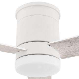 Hampton Bay Conjure 52 in. Integrated CCT LED Indoor Matte White Ceiling Fan with Light and Remote Control Included AK408H-MWH