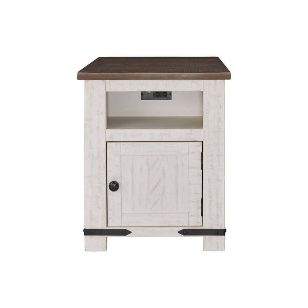 Signature Design by Ashley Wystfield Whitewashed Pine Wood End Table - 23