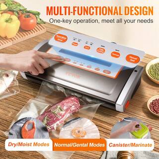 VEVOR Food Vacuum Sealer Machine 80 Kpa Automatic and Manual Seal Machine Multifunctional for Dry and Moist Food Storage SYJZKFKJTSDB3THBZV1