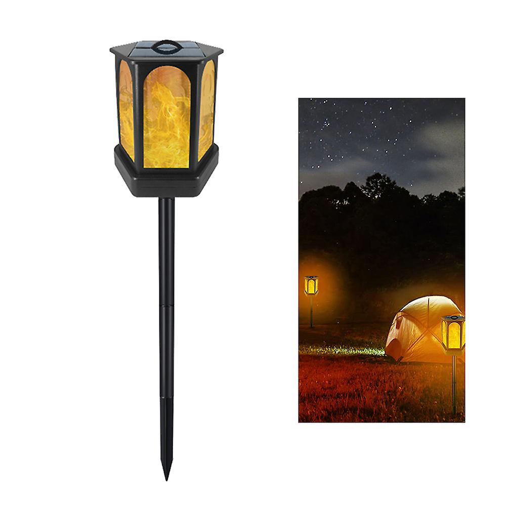 96led Solar Light Hexagonal Flame Light Outdoor Landscape Lamp Decoration Lighting For Garden Yard Patio Path