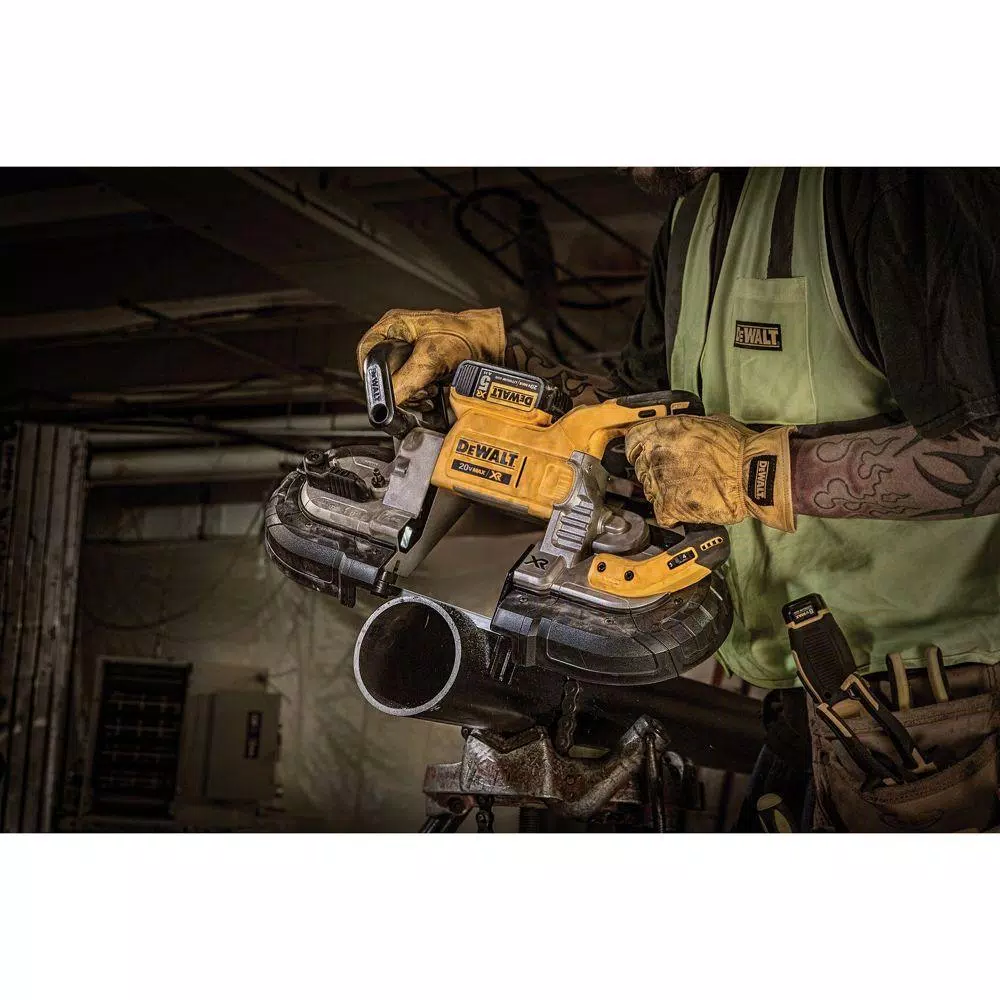 DEWALT 20-Volt MAX XR Cordless Brushless Deep Cut Band Saw with 1-1/2 in. Die Grinder and (2) 20-Volt Batteries 5.0Ah and#8211; XDC Depot