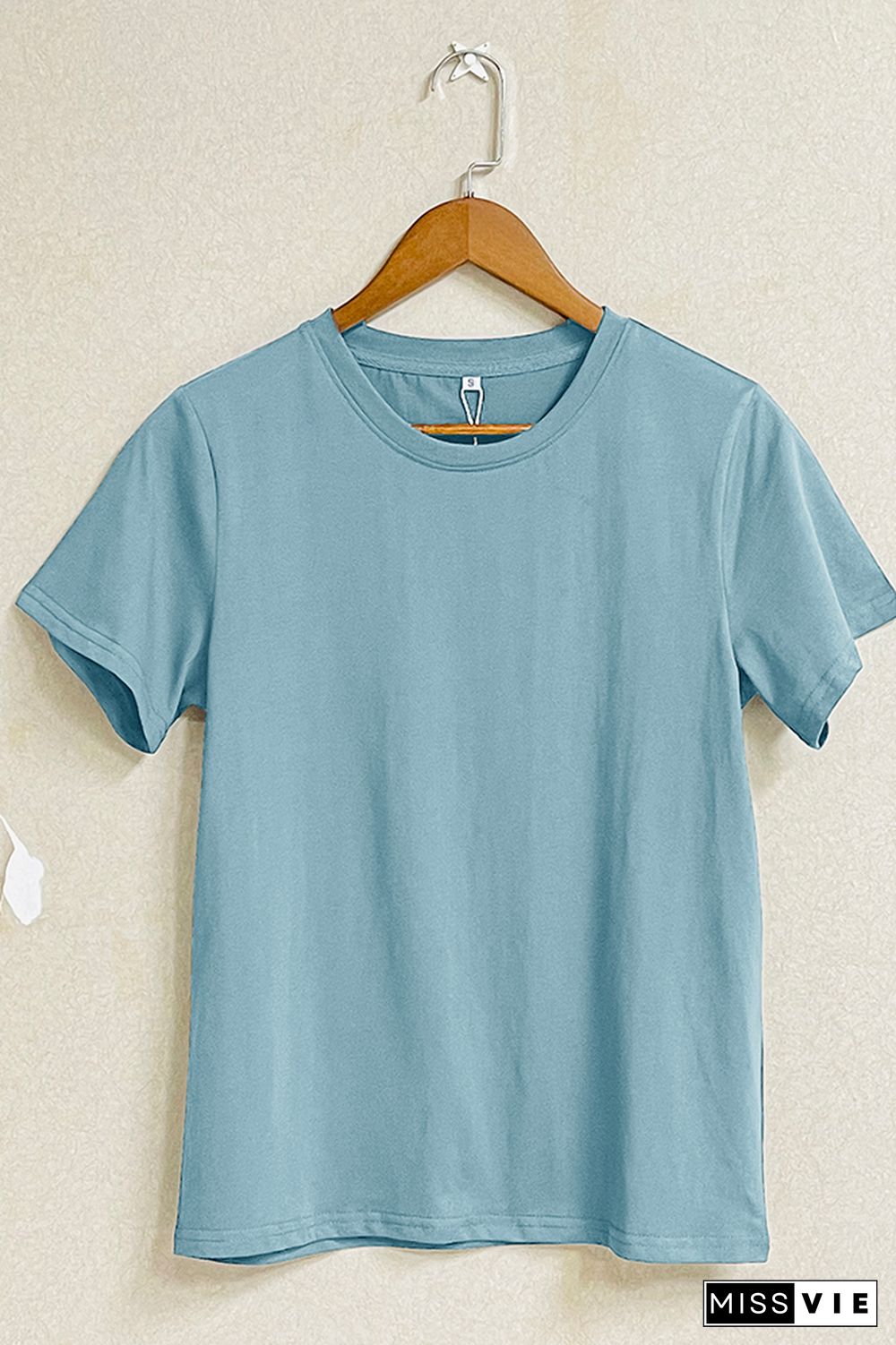 Solid Color O-neck Short Sleeve Tee Wholesale