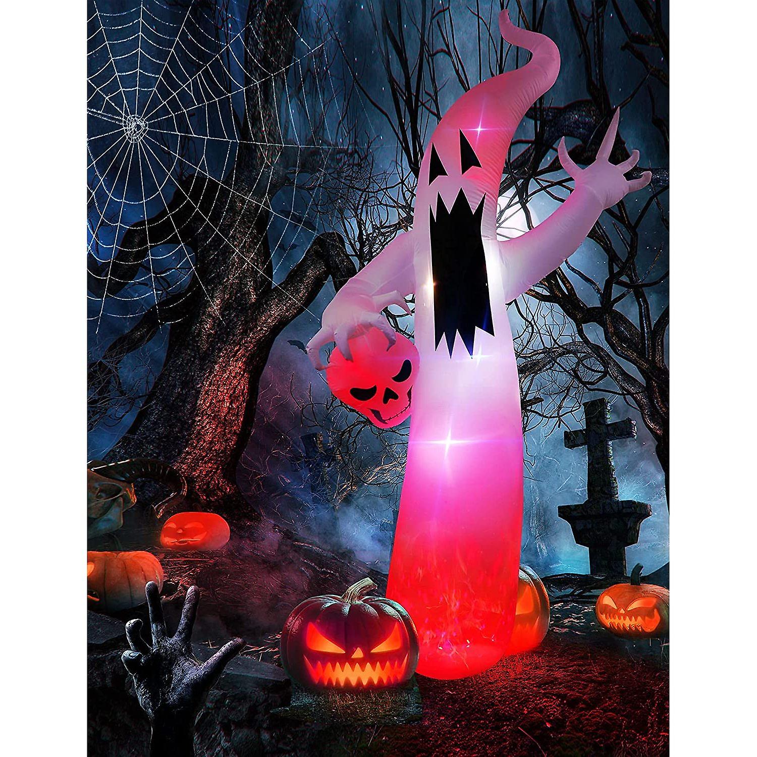 12 Feet Halloween Decorations Outdoor Led Lights Ghost， Halloween Inflatable Hanging Ghosts Outdoor Party/yard/garden Ghost Dcor