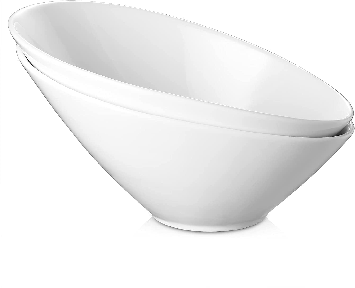 DOWAN Salad Bowls， 2 Packs Serving Bowls Porcelain， 26 Ounce Pasta Bowls， Elegant White Angled Serving Bowls for Salad， Pasta， Soup， Rice， Prep， Ideal for Restaurant