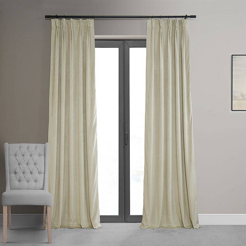 EFF Blackout 1-Panel Velvet Window Curtain