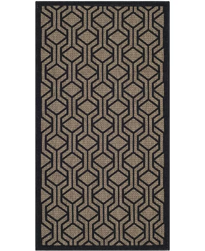 Safavieh Courtyard CY6114 Brown and Black 2'7 x 5' Sisal Weave Outdoor Area Rug