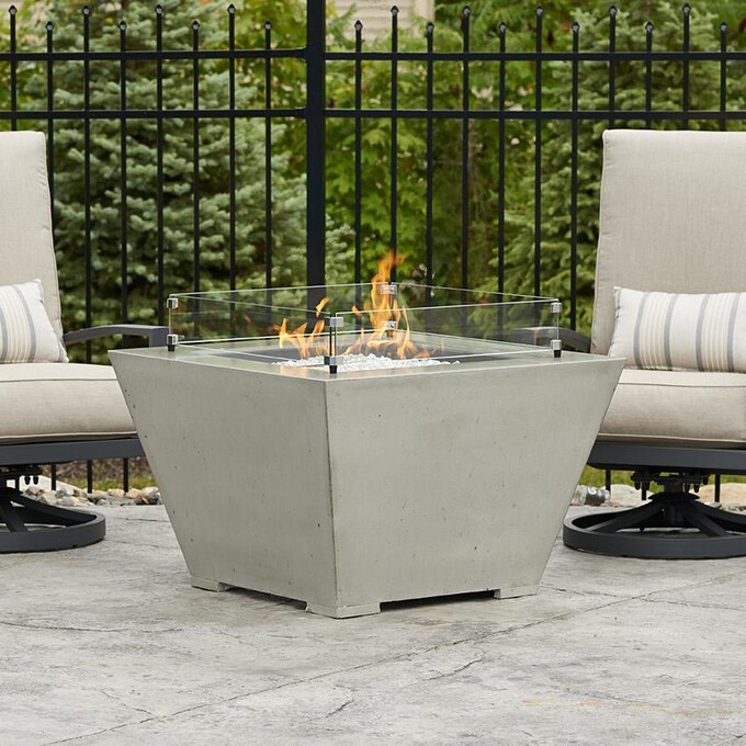 The Outdoor GreatRoom Company Cove 37-Inch Square Propane Gas Fire Pit Bowl with 24-Inch Crystal Fire Burner