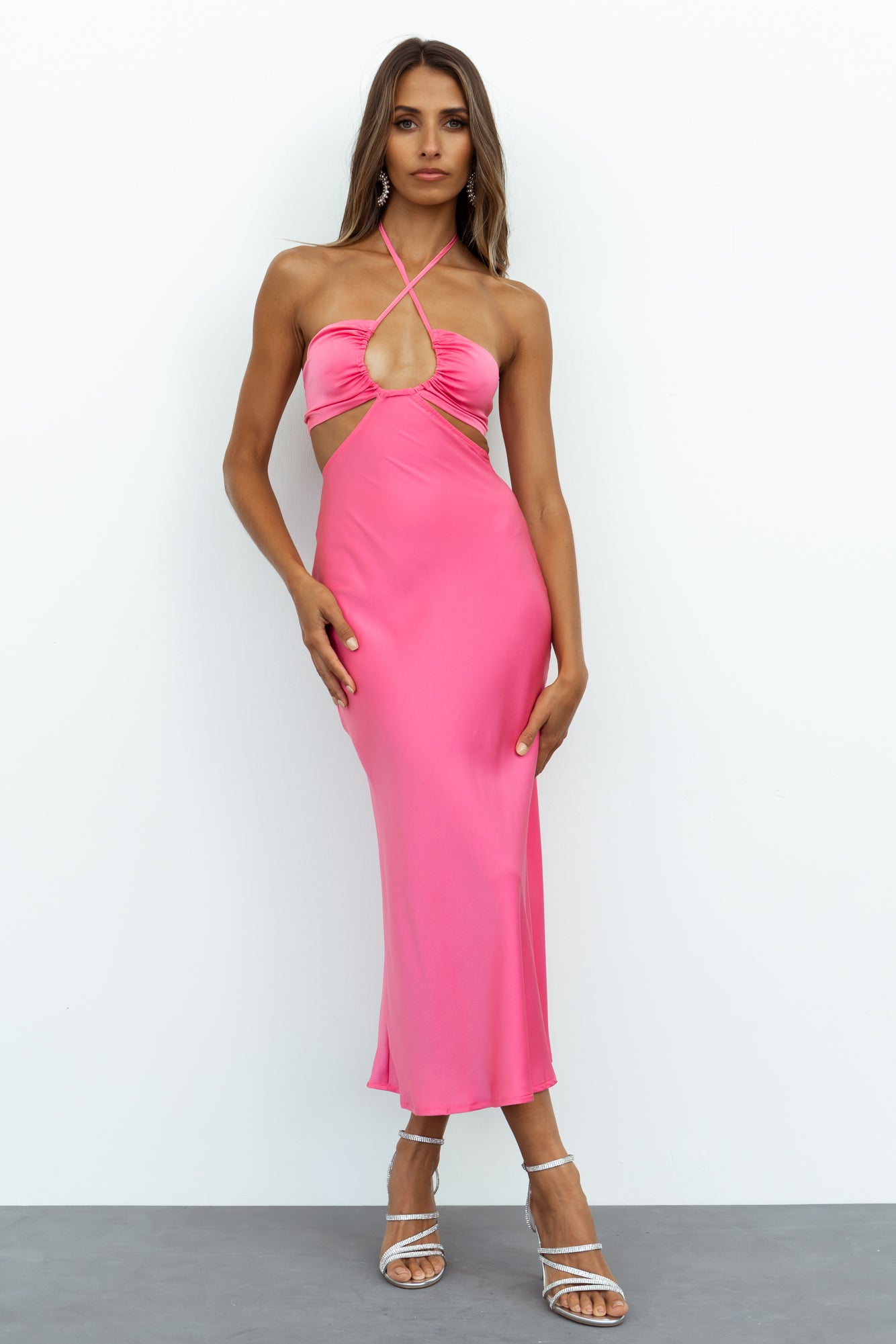 Marina Midi Dress Hot Pink