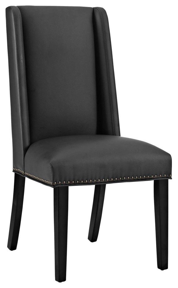 Baron Parsons Faux Leather Dining Side Chair   Transitional   Dining Chairs   by PARMA HOME  Houzz