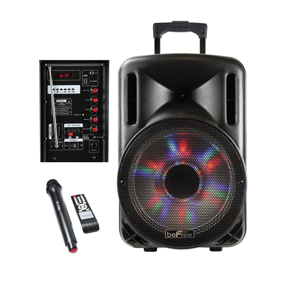 BEFREE SOUND 12 in. 2500-Watt Bluetooth Portable Party PA Speaker with Illuminating Lights 98595926M