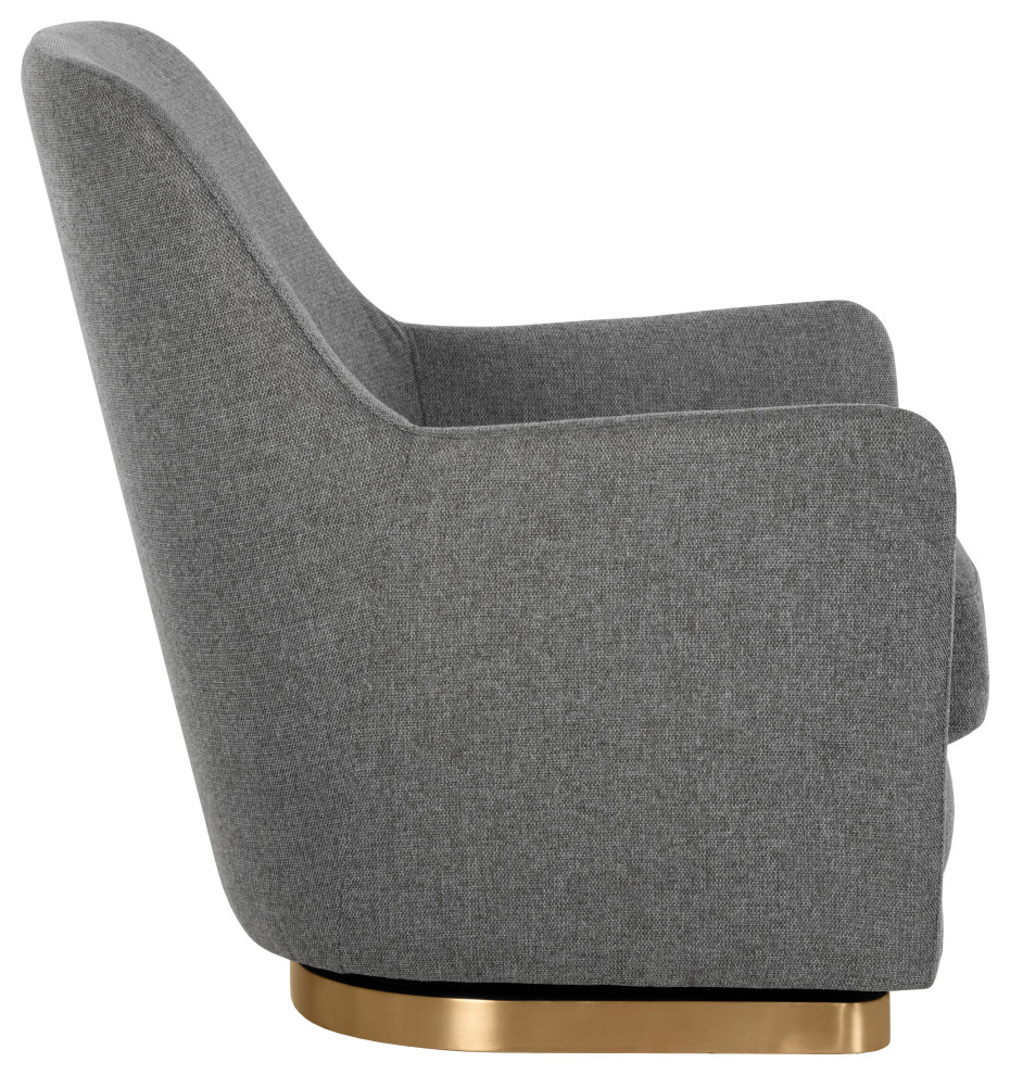 Marcela Swivel Lounge Chair Belfast Koala Grey   Contemporary   Armchairs And Accent Chairs   by Sunpan Modern Home  Houzz