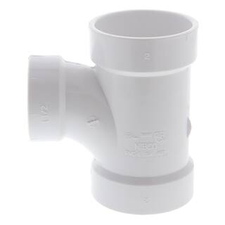 NIBCO 2 in. x 2 in. x 1-12 in. PVC DWV All Hub Sanitary Reducing Tee C4811HD22112