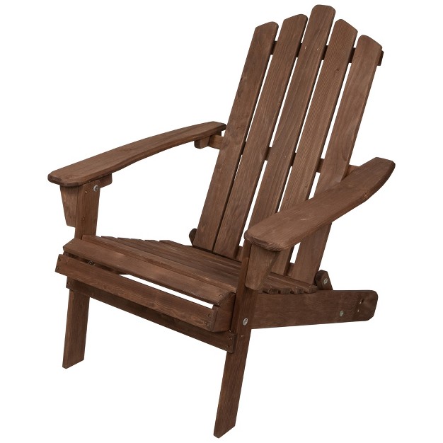 Brown Classic Folding Wooden Adirondack Chair