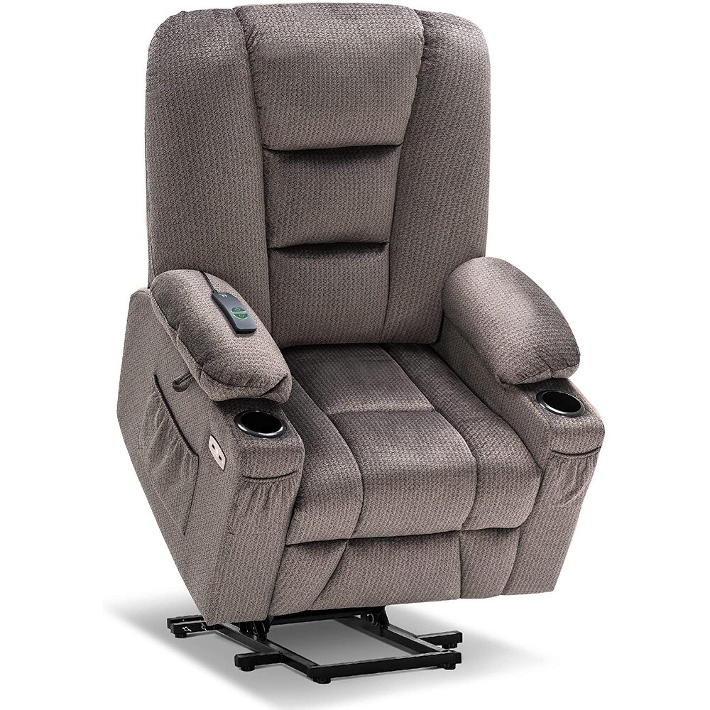 MCombo Large Electric Power Lift Recliner Chair with Massage and Heat for Elderly  Fabric 7549