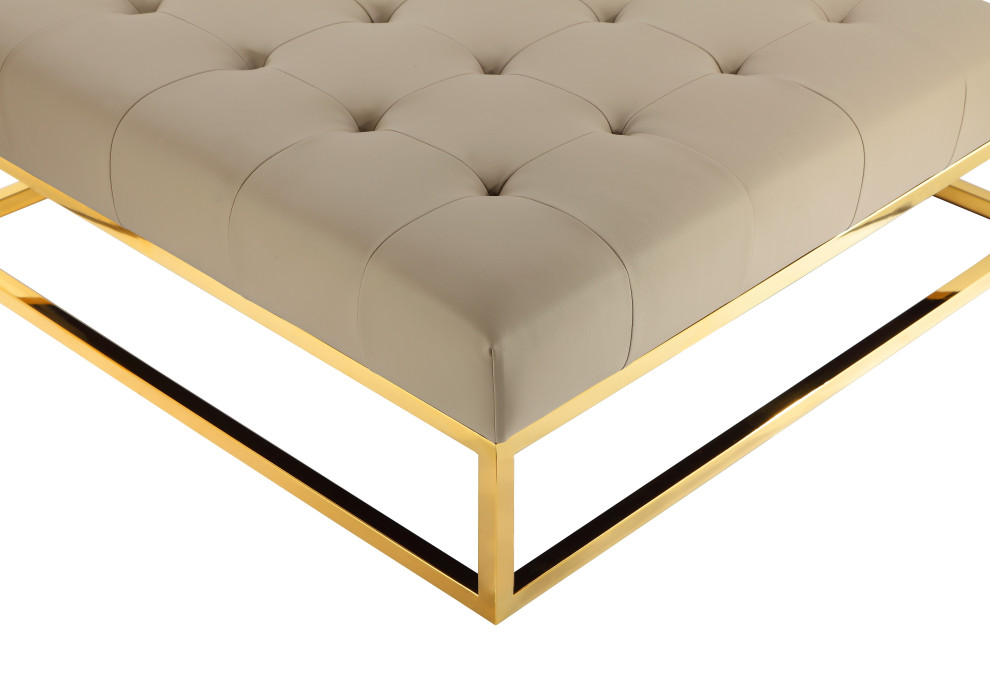 Gold Pippa Ottoman   Contemporary   Footstools And Ottomans   by Pangea Home  Houzz