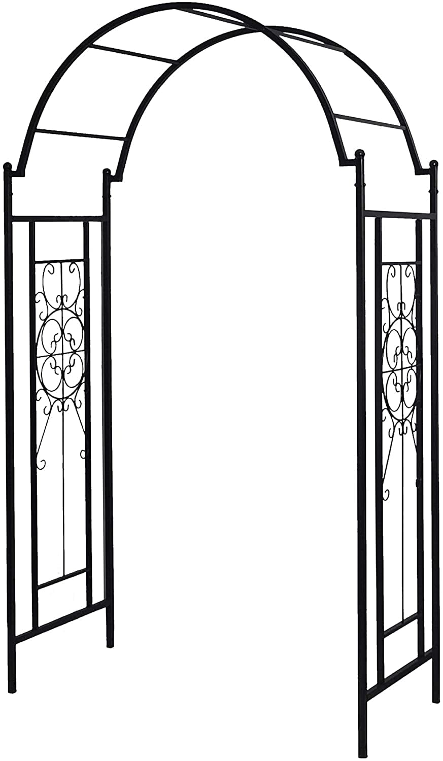 Garden Arch Arbor Arbour Trellis Archway for Climbing Plants Roses Vines Support Rack  Outdoor Garden Lawn Backyard Patio  Matte Black