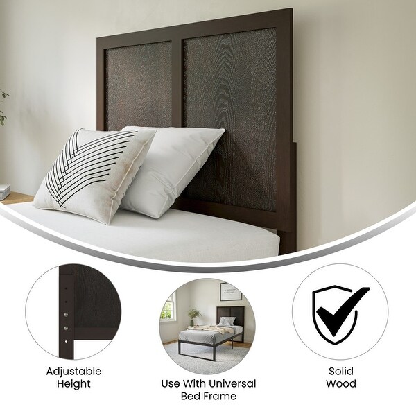 Contemporary Paneled Wooden Headboard Only - - 37780525