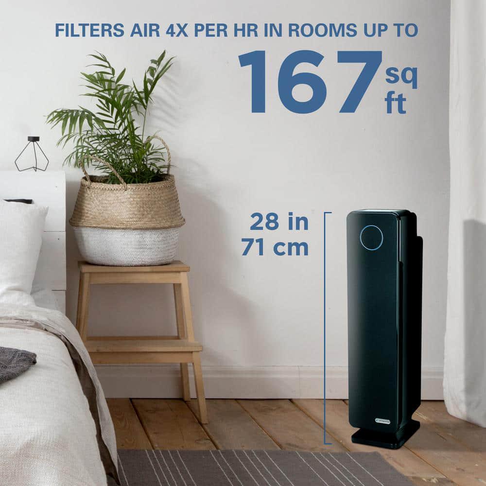 GermGuardian Elite 4in1 5 Speed Air Purifier with True HEPA filter UV Sanitizer for Medium Rooms up to 167 Sq Ft Black