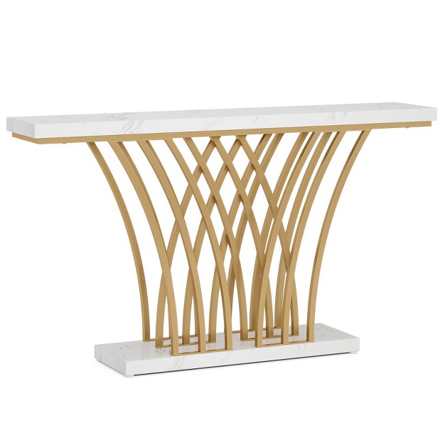 Tribesigns Grid shaped Metal Base Console Table