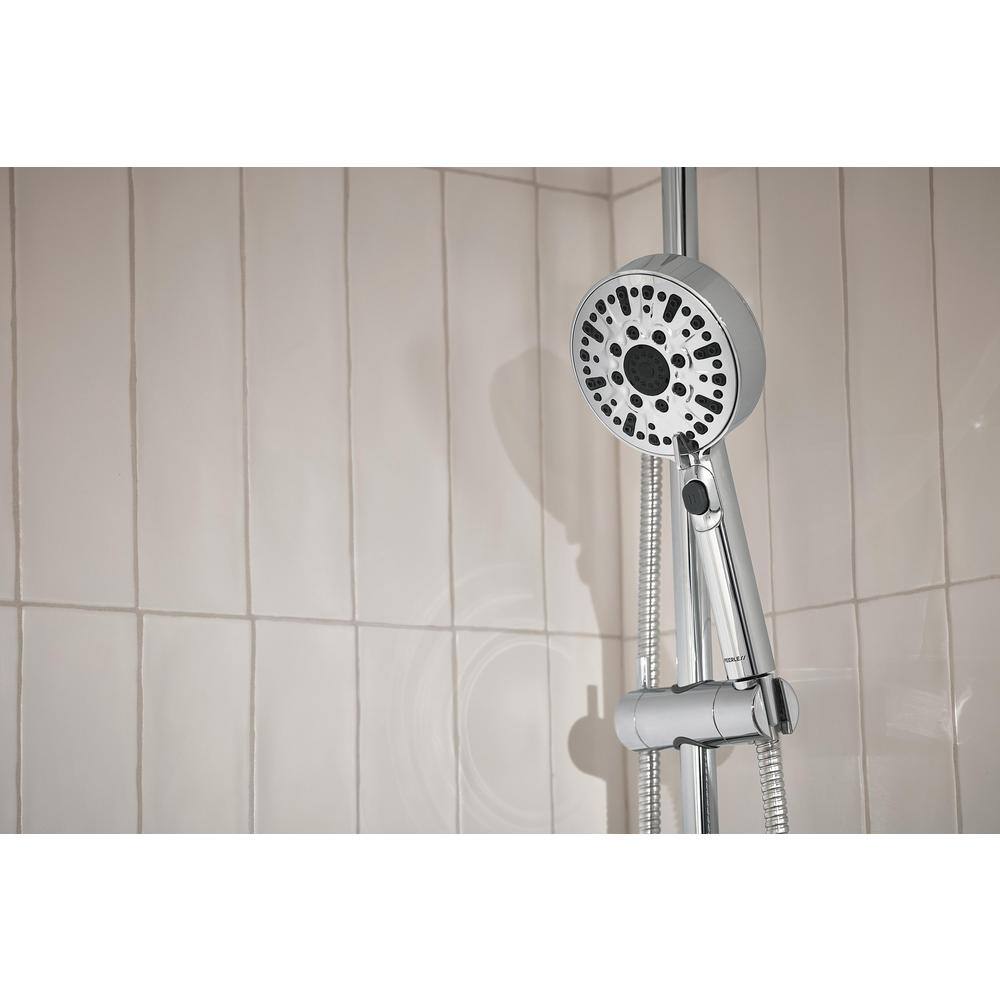 Peerless Precept 6-Spray Patterns 1.5 GPM 3.88 in. Wall Mount Handheld Shower Head with Slide Bar in Chrome P62447