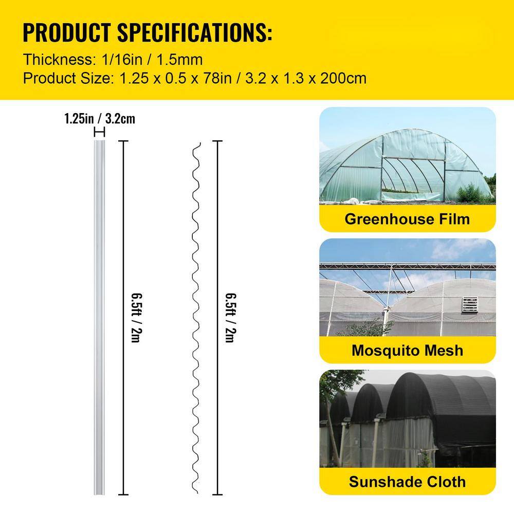 VEVOR Lock Channel 50 Pcs 6.56 ft. Spring Lock and U-Channel Bundle Plastic Poly Film or Shade Cloth Attachment YMCKCTZLHJ250046ZV0