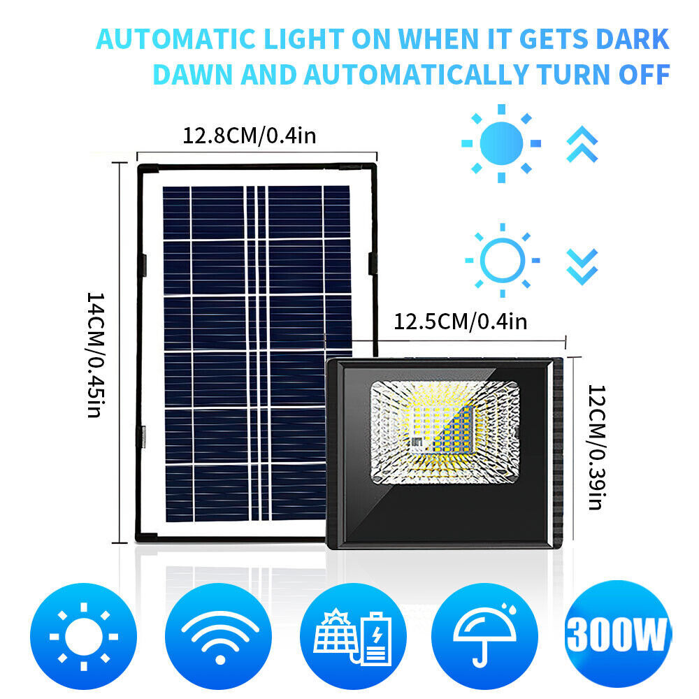 MDHAND Solar Street Light 100W 3000lm 409LED Outdoor Garden Light Wall Lamp PIR Motion Sensor Parking Lot Lights Garden Path Security Lighting IP67 Waterproof with remote control