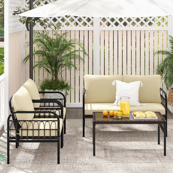 4/8 PCS Patio Furniture Set Outdoor Conversation Bistro Set